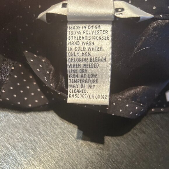 Nygard Black Polka Dot Sheer Skirt Sz 20 Lace Midi Full Bias Cut Flowy Lined - Picture 6 of 8